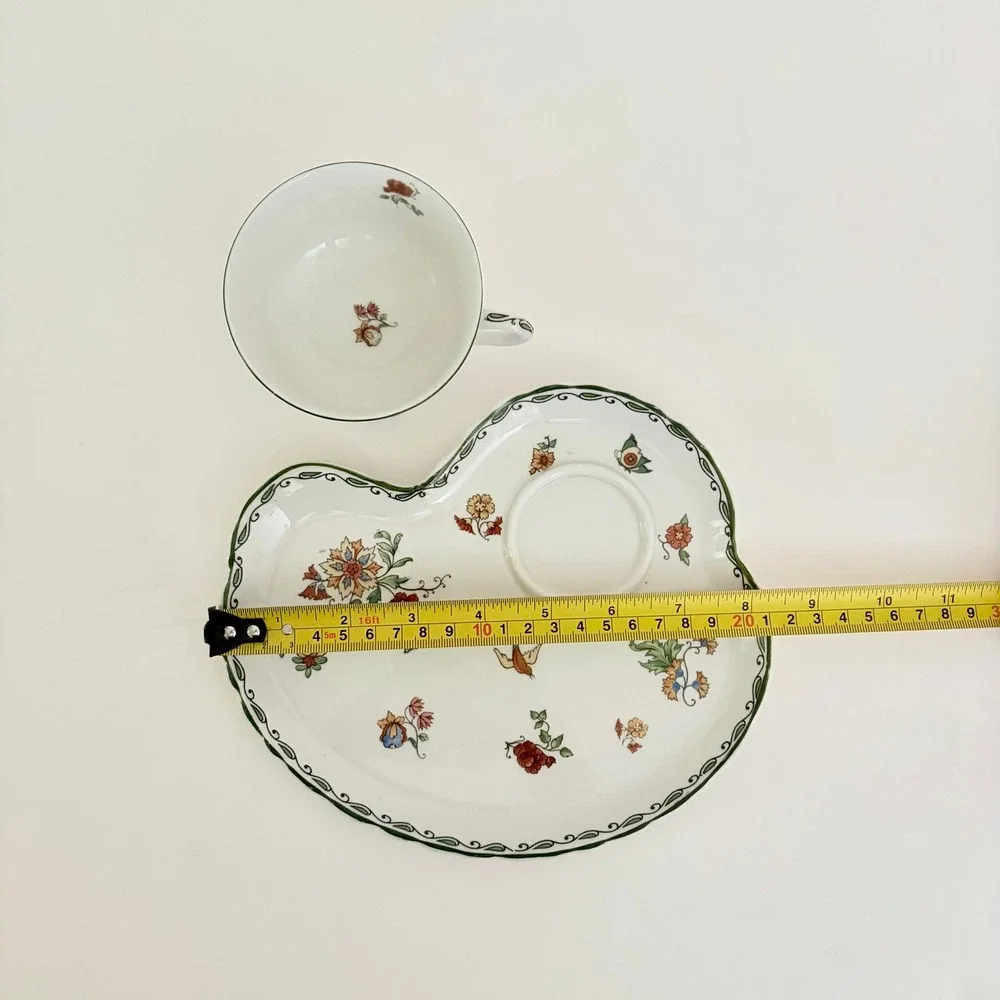 SYRACUSE China Roslyn Antique Snack Plate & Cup Set Floral O.P. Co. 1916